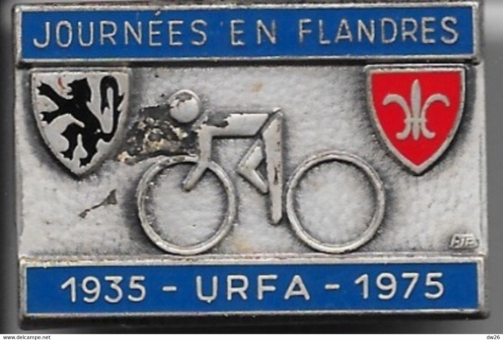 Pin's (broche) Cyclisme: Journées En Flandre - URFA 1935 - 1975 - Edition F.I.A. Lyon - Cyclisme