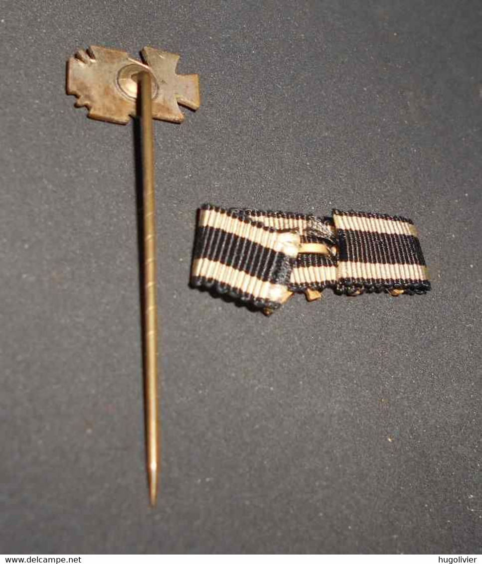 Lot Epinglette Broche Croix de fer 1914 Croix de guerre 1914 1918 réductions, mini ruban chevalier Ordre Empire Allemand