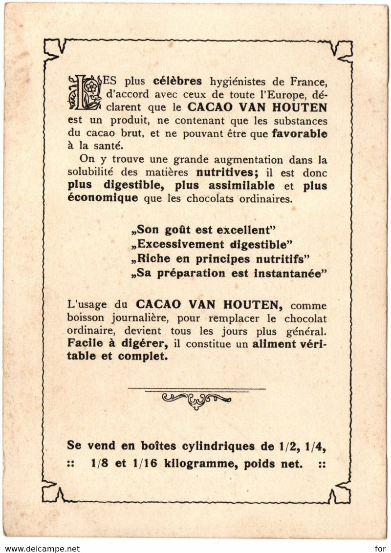 Chromo - Fiche Illustrée : Cacao Van Houten : Château De Pierrefonds : Au Dos Publicité : Grand Format - Van Houten