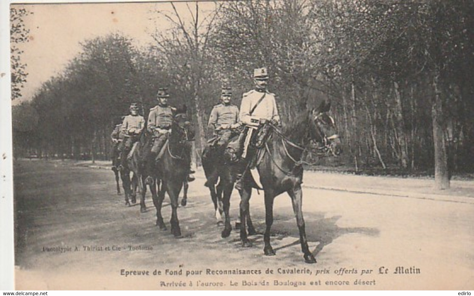 ***  MILITARIA ***  Prix Offert Par LE MATIN  - épreuve De Fond Pour Reconnaissance Bois De Boulogne - Neuve TTB - Manoeuvres