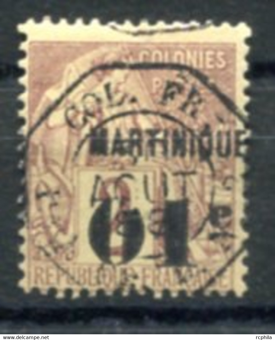 RC 21659 MARTINIQUE N° 7g VARIÉTÉ "0" CASSÉ ALPHÉE DUBOIS SURCHARGÉE OBLITÉRATION MARITIME TB - Gebraucht