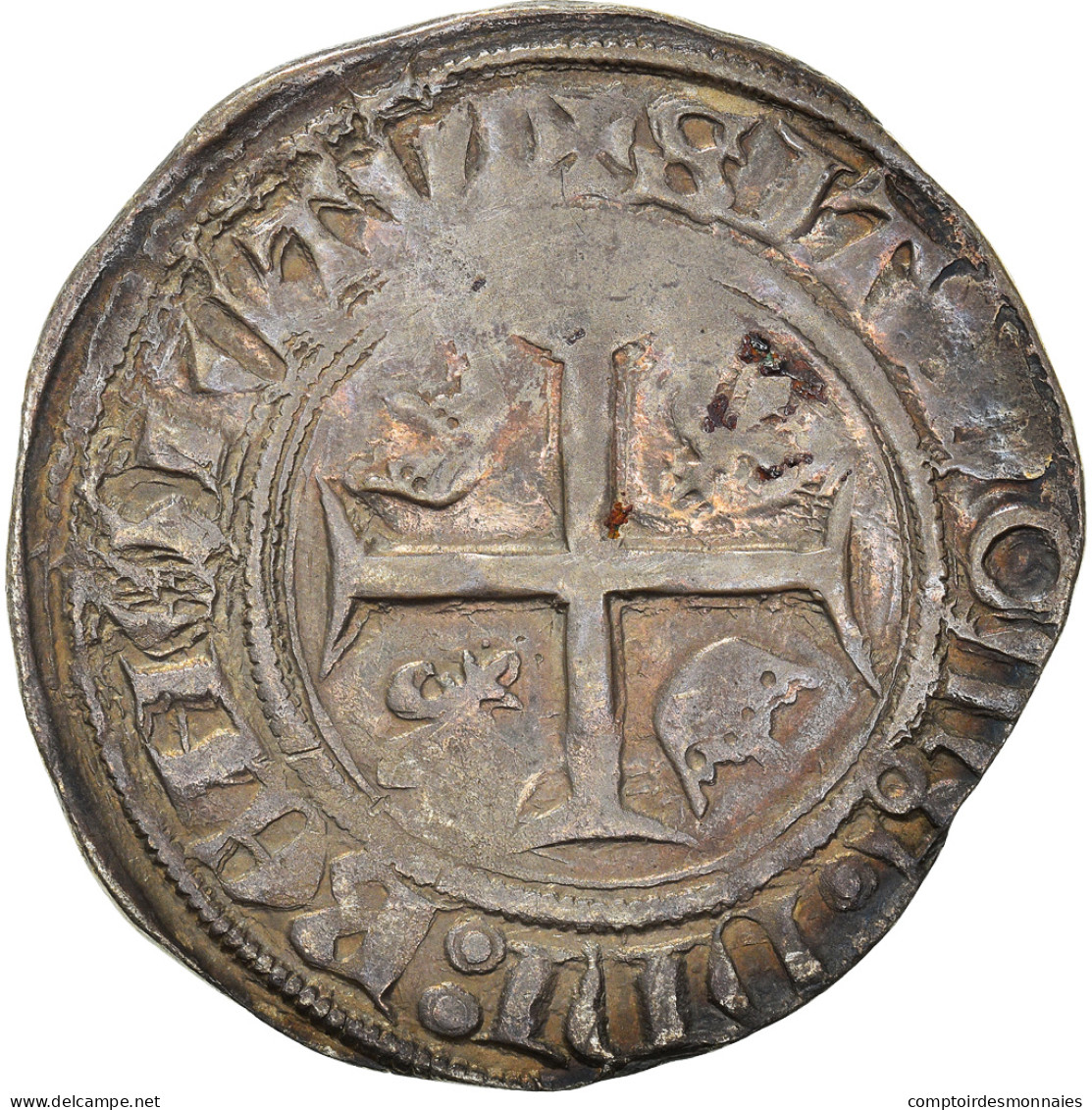 Monnaie, France, Charles VI, Blanc Guénar, Angers, TTB, Billon, Duplessy:377C - 1380-1422 Charles VI Le Fol