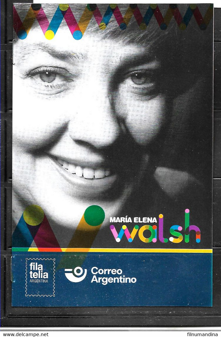 #10074 ARGENTINE,ARGENTINA 2021 MARIA E WALSH MUSIC LITERATURE WRITER POETIST SINGER CHILD SONGS BROCHURE - Neufs