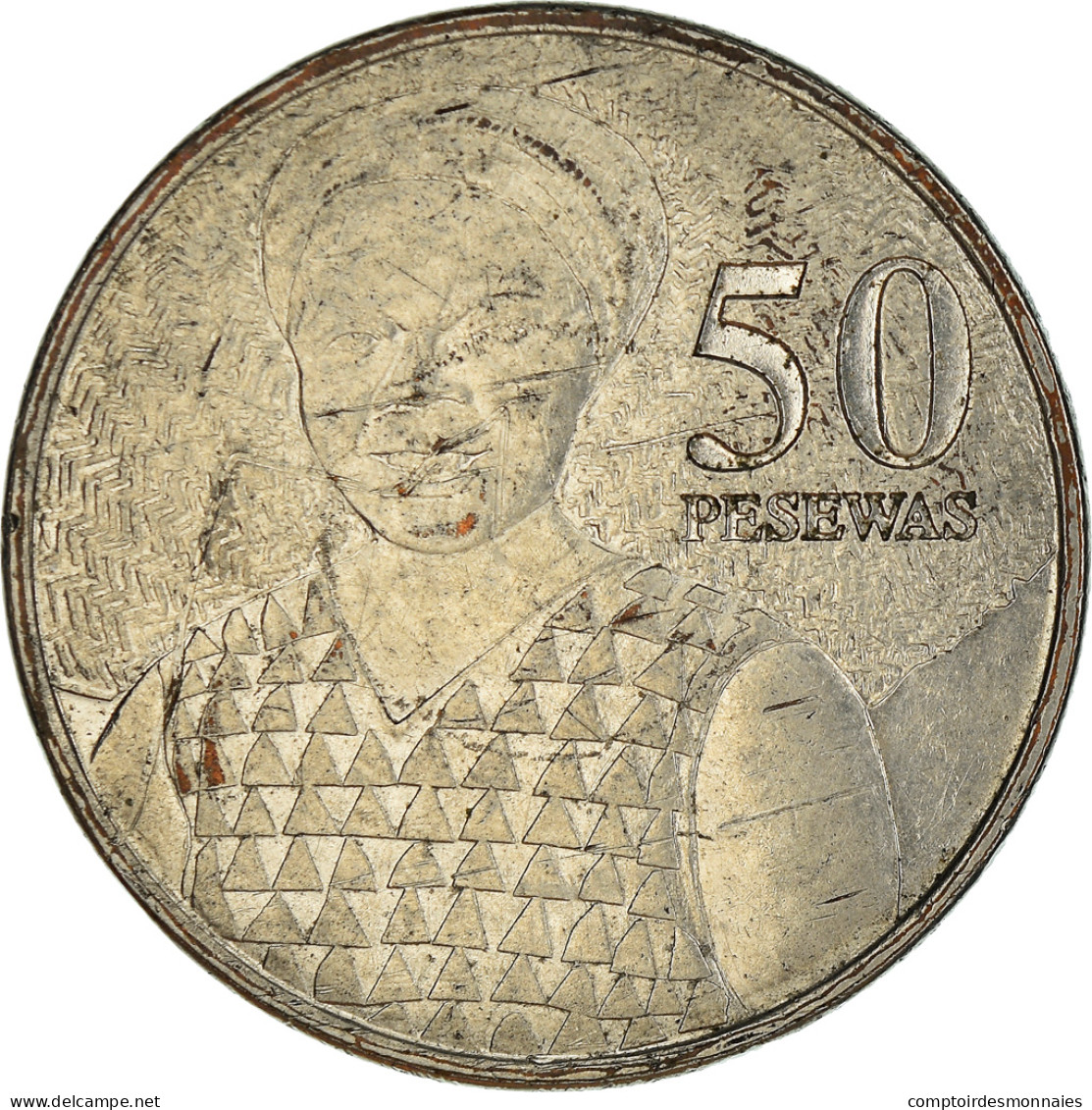 Monnaie, Ghana, 50 Pesewas, 2007, TTB, Nickel Plated Steel, KM:41 - Ghana