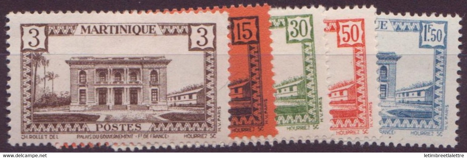 ⭐ Martinique - YT N° 191 à 195 ** - Neuf Sans Charnière - 1942 / 1944 ⭐ - Postage Due