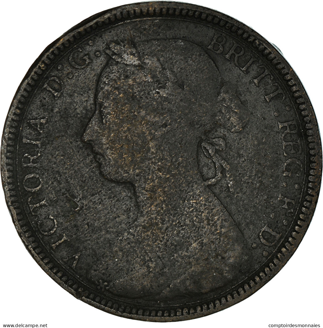 Monnaie, Grande-Bretagne, Victoria, 1/2 Penny, 1889, B+, Bronze, KM:754 - C. 1/2 Penny