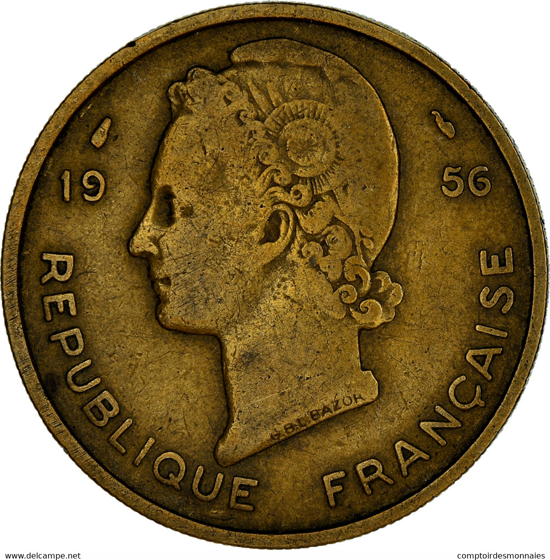 Monnaie, French West Africa, 25 Francs, 1956, TB+, Aluminum-Bronze, KM:7 - Costa De Marfil