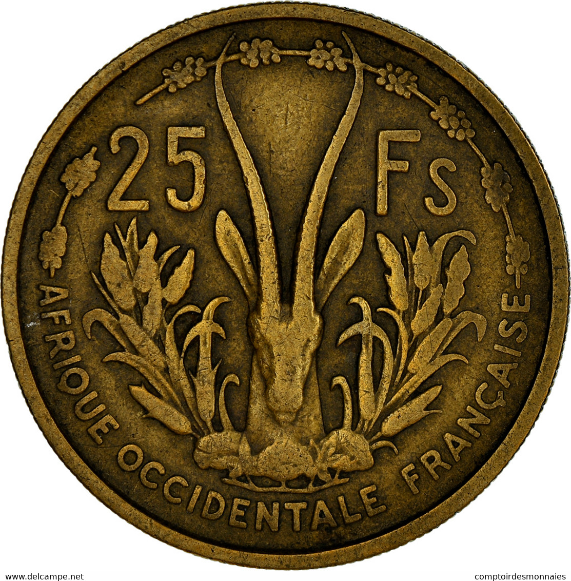 Monnaie, French West Africa, 25 Francs, 1956, TB+, Aluminum-Bronze, KM:7 - Costa De Marfil