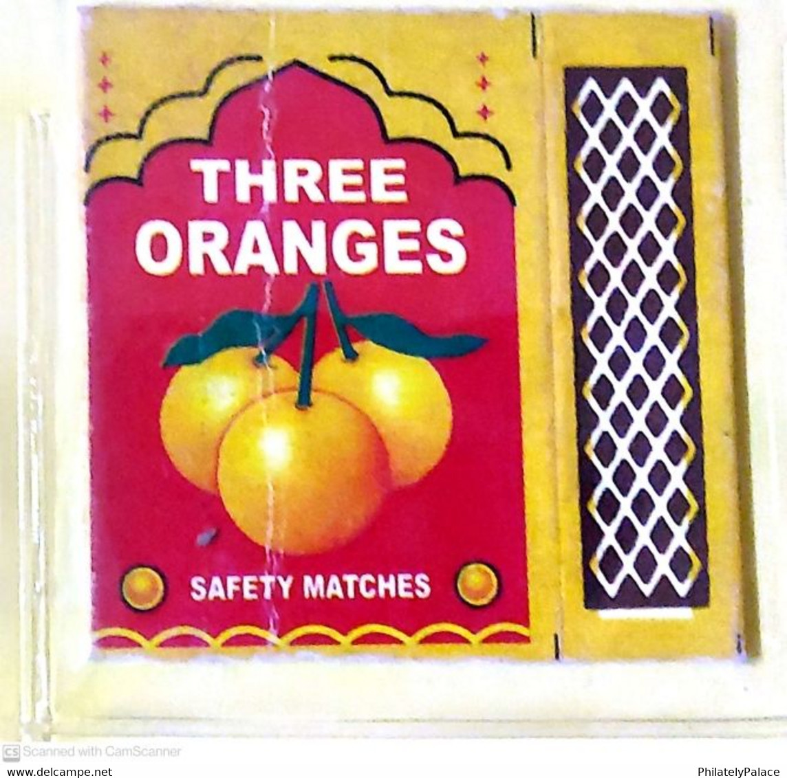 Match Box (Without Sticks) Orange 11/14 (**) Inde Indien India - Boites D'allumettes