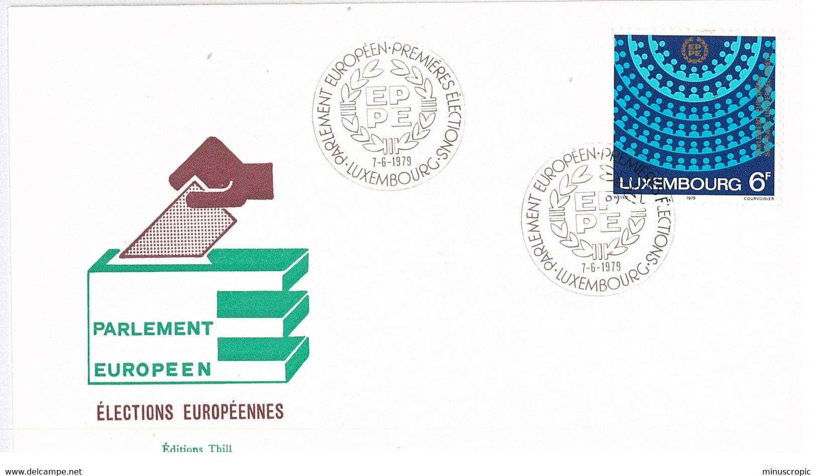 Enveloppe FDC Luxembourg - Parlement Européen - Elections Européennes - 1979 - FDC