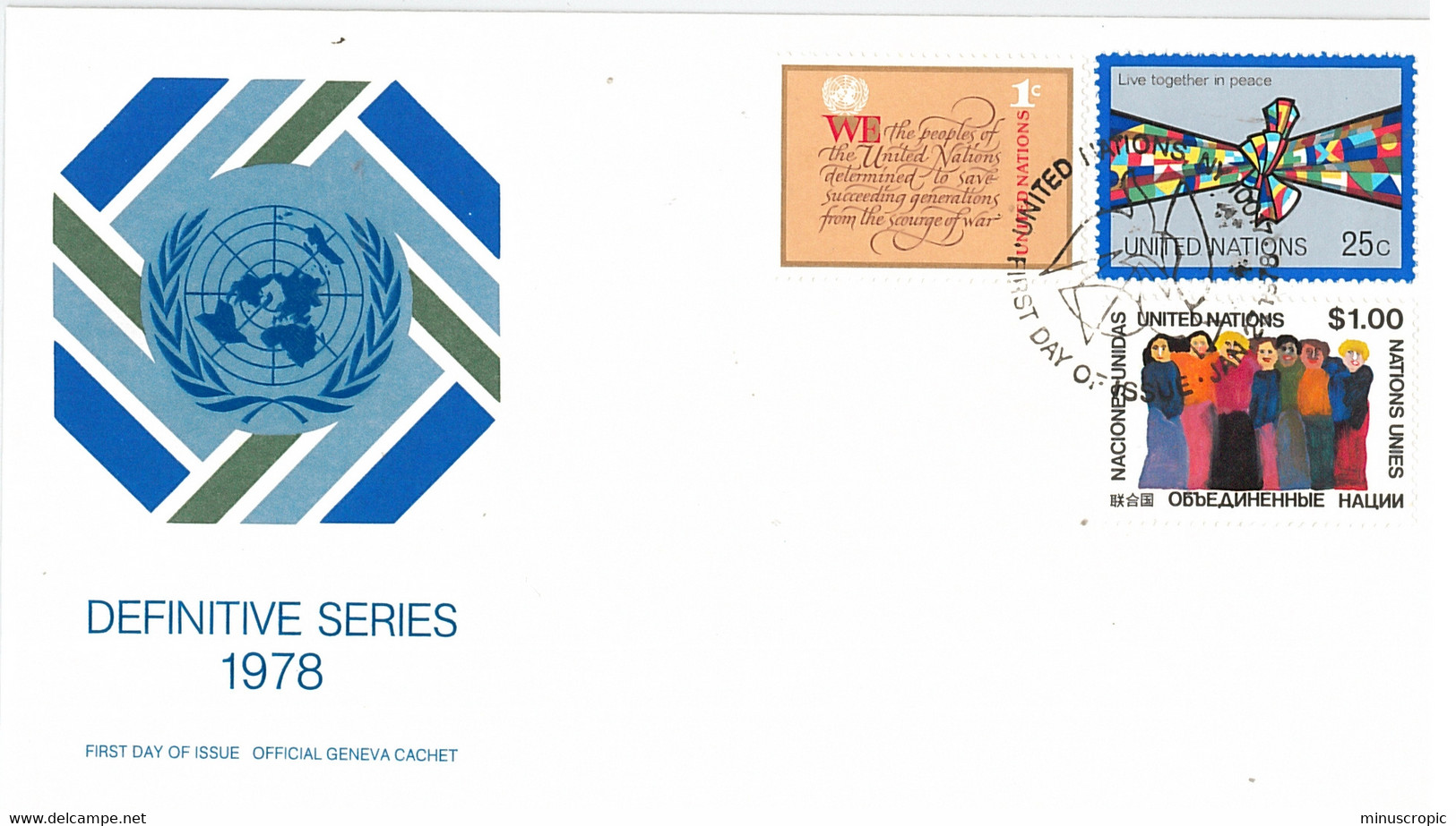 Enveloppe FDC Nations Unies - Definitive Series - New York - 1978 - Covers & Documents