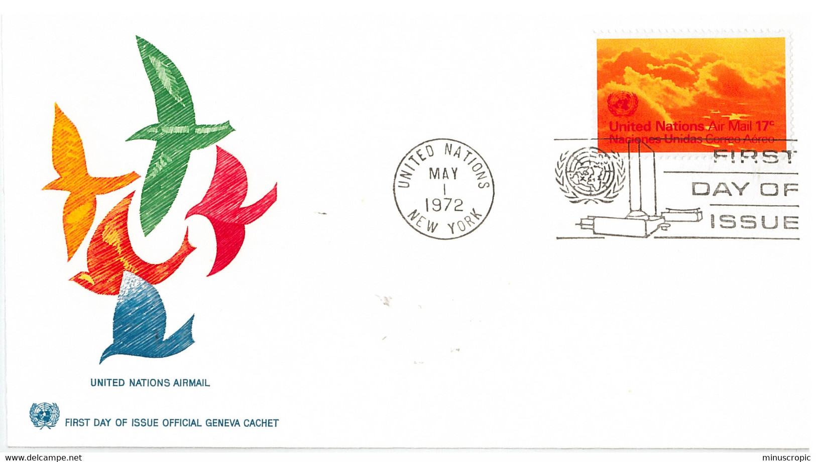 Enveloppe FDC United Nations - United Nations Airmail - New York - 1972 - Brieven En Documenten