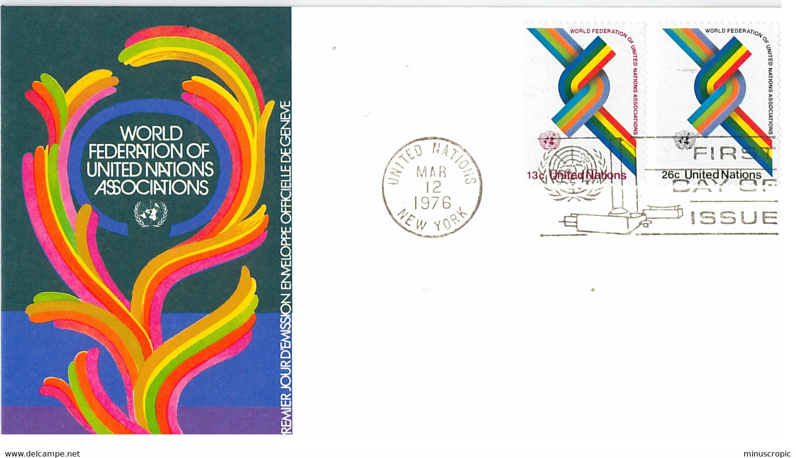 Enveloppe FDC United Nations - World Federation Of United Nations Associations - New York - 1976 - Briefe U. Dokumente