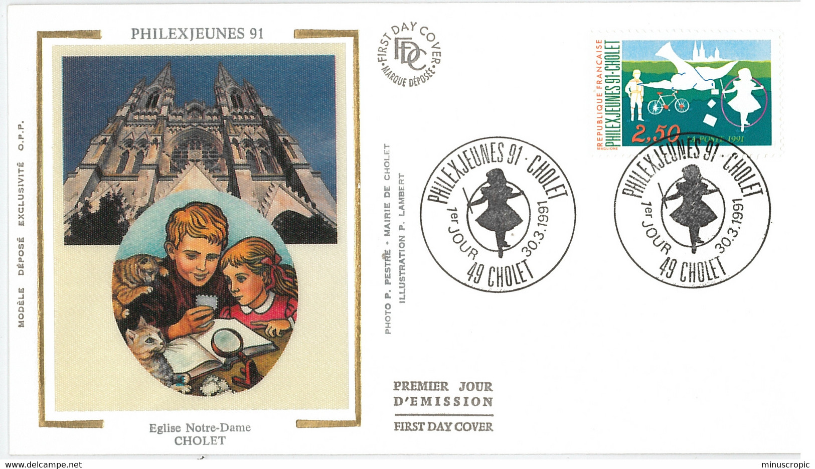 Enveloppe FDC Soie - Philexjeunes 91 - Cholet - 1991 - 1990-1999