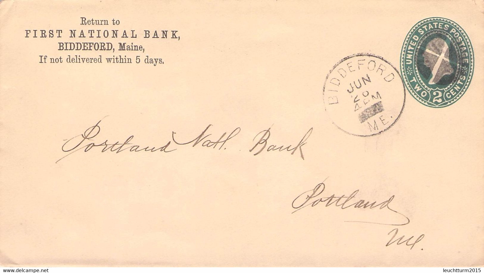 USA - ENVELOPE 2 CENTS BIDDEFORD, ME > PORTLAND, ME / QG 219 - 1921-40