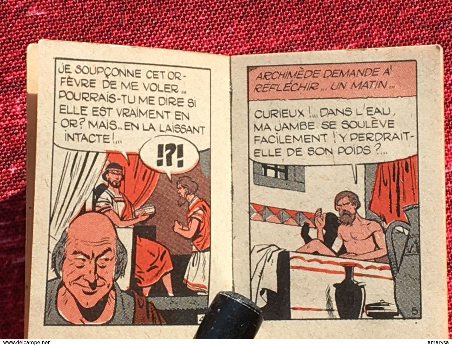 Micro Livre Inédit BD Bandes Dessinées Archimède-☛Publicité -publicitaire Maison Du Café Caifa -Mokalux-☛Hommes Célèbres - Objets Publicitaires