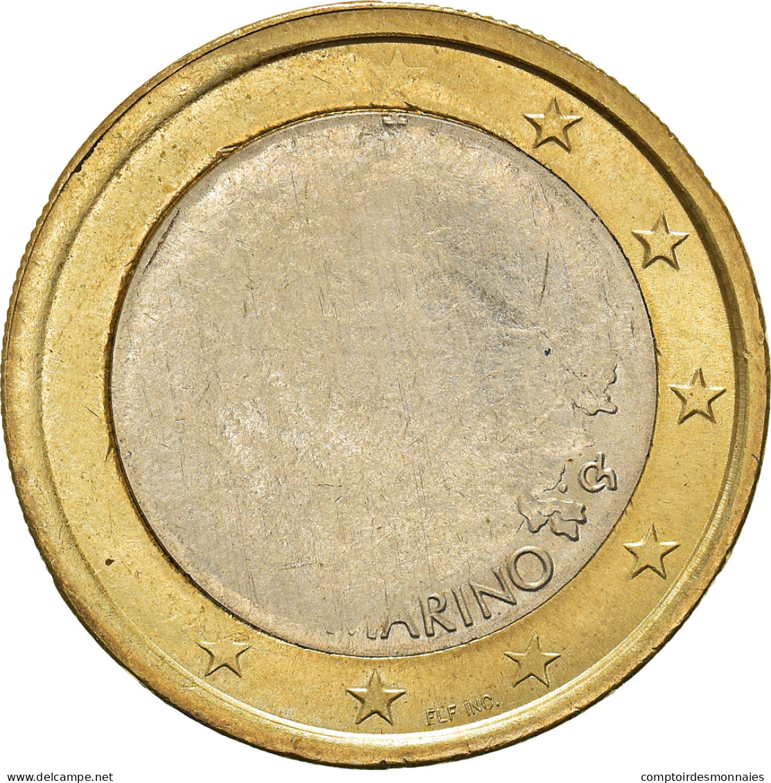 San Marino, 1 Euro, 2002, Pessac, Observe Struck Thru, SPL, Cupro-nickel - Errors And Oddities