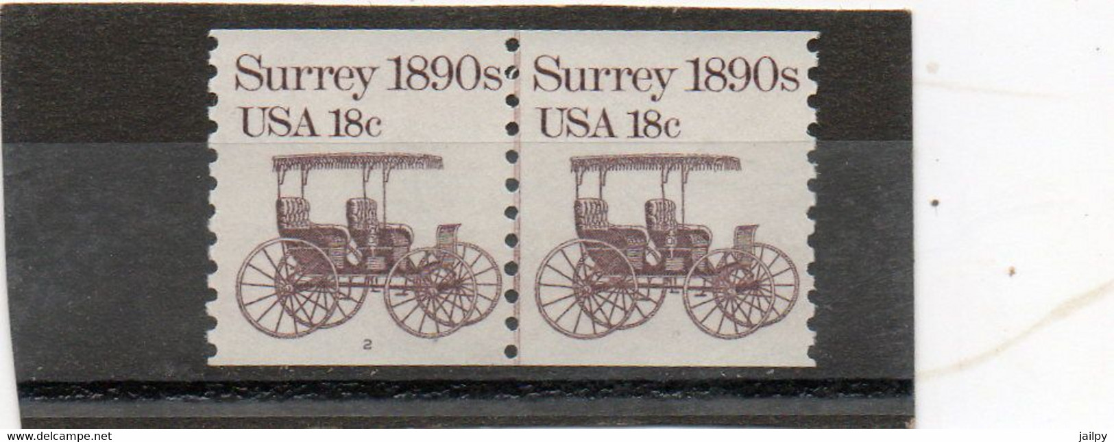 ETATS-UNIS    2 Timbres 18 C Se Tenant    1981    Y&T:1365   Roulette Avec N° 2    Neufs Sans Charnière - Roulettes (Numéros De Planches)