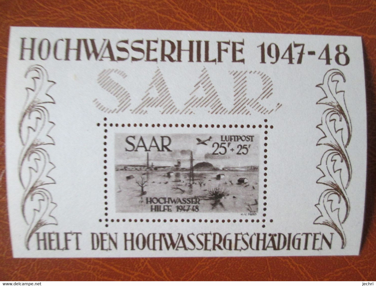 Sarre Bloc Feuillet  2 ,   Hochwasserhilfe 1947/1948 , Etat Superbe Sans Charnieres  Cote 700 Euros - Blokken & Velletjes