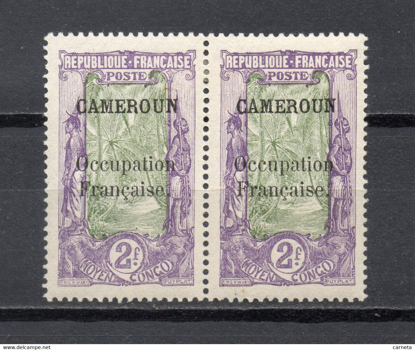 CAMEROUN  N° 82 + 82aA  S DE FRANCAISE REVERSE   NEUF AVEC CHARNIERE  COTE 41.50€   AVENUE DES COCOTIERS - Neufs