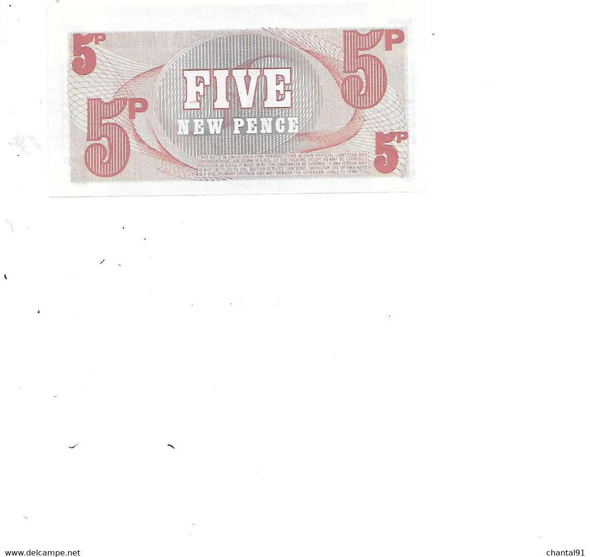 GRANDE BRETAGNE ARMEE BILLET 5 NEW PENCE PICK 47 - Other - Europe