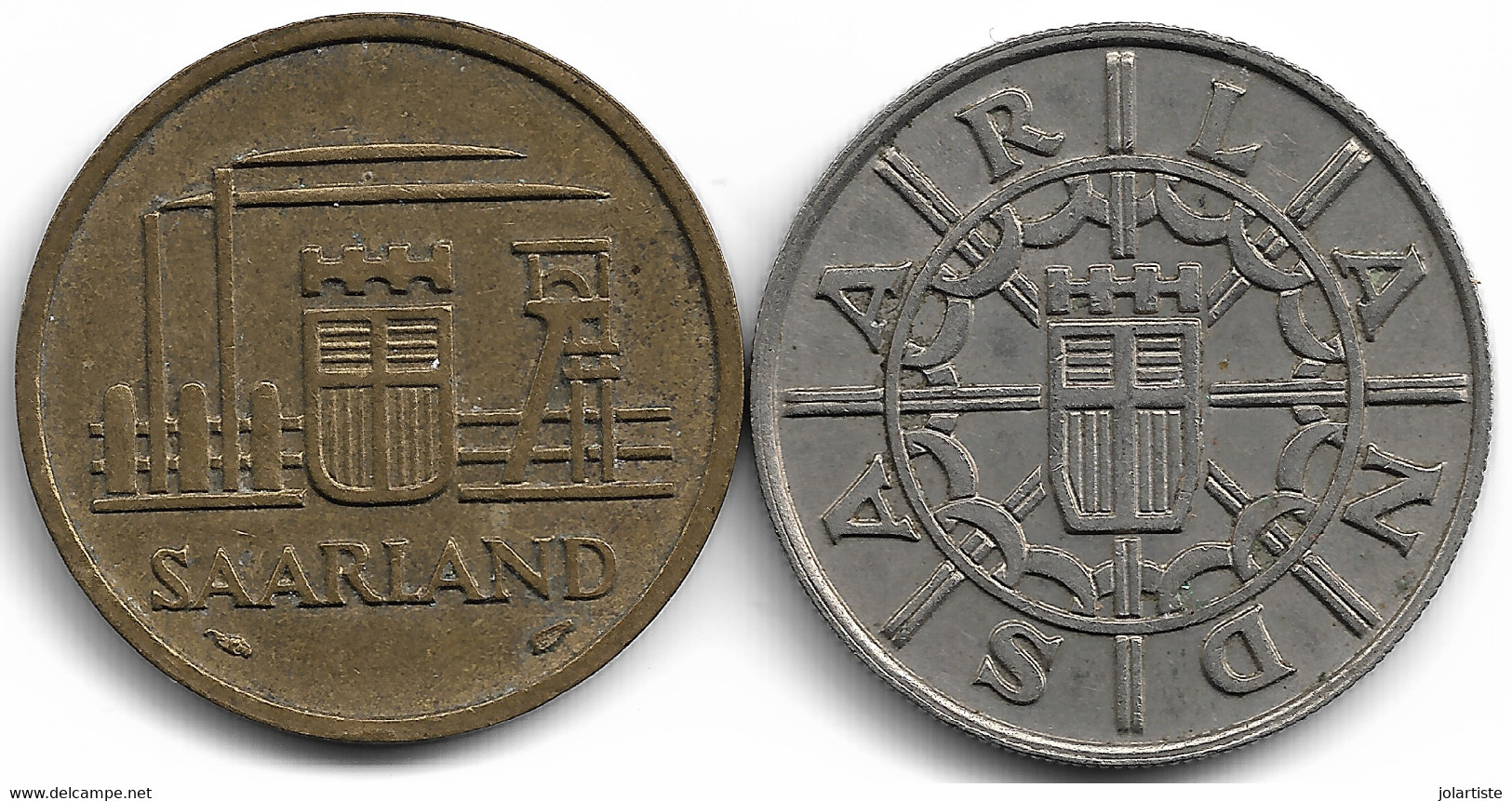 Monnaie France Sarre 2 Pieces 100 Franken 1955 Et 20 Franken 1954  Plat 3 N0104 - Other & Unclassified