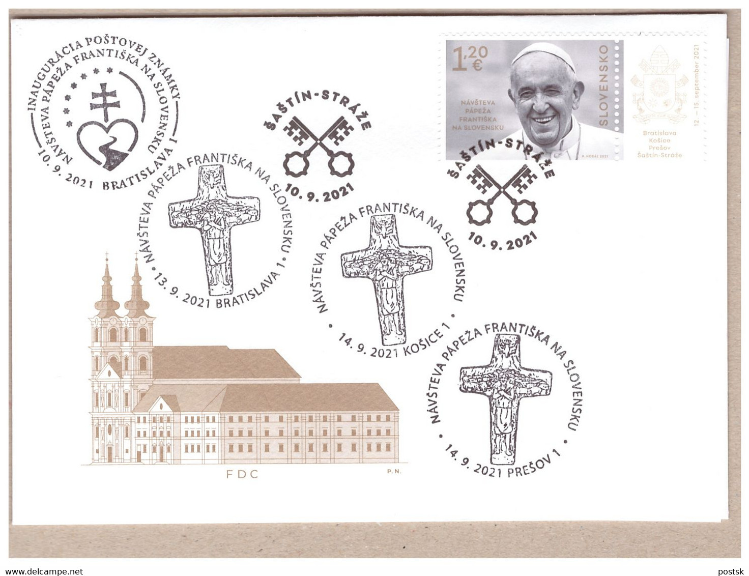 2021 FDC Slovakia Slowakei Pope Papst Pape Francis Franziskus Francois Visit Besuch - Covers & Documents