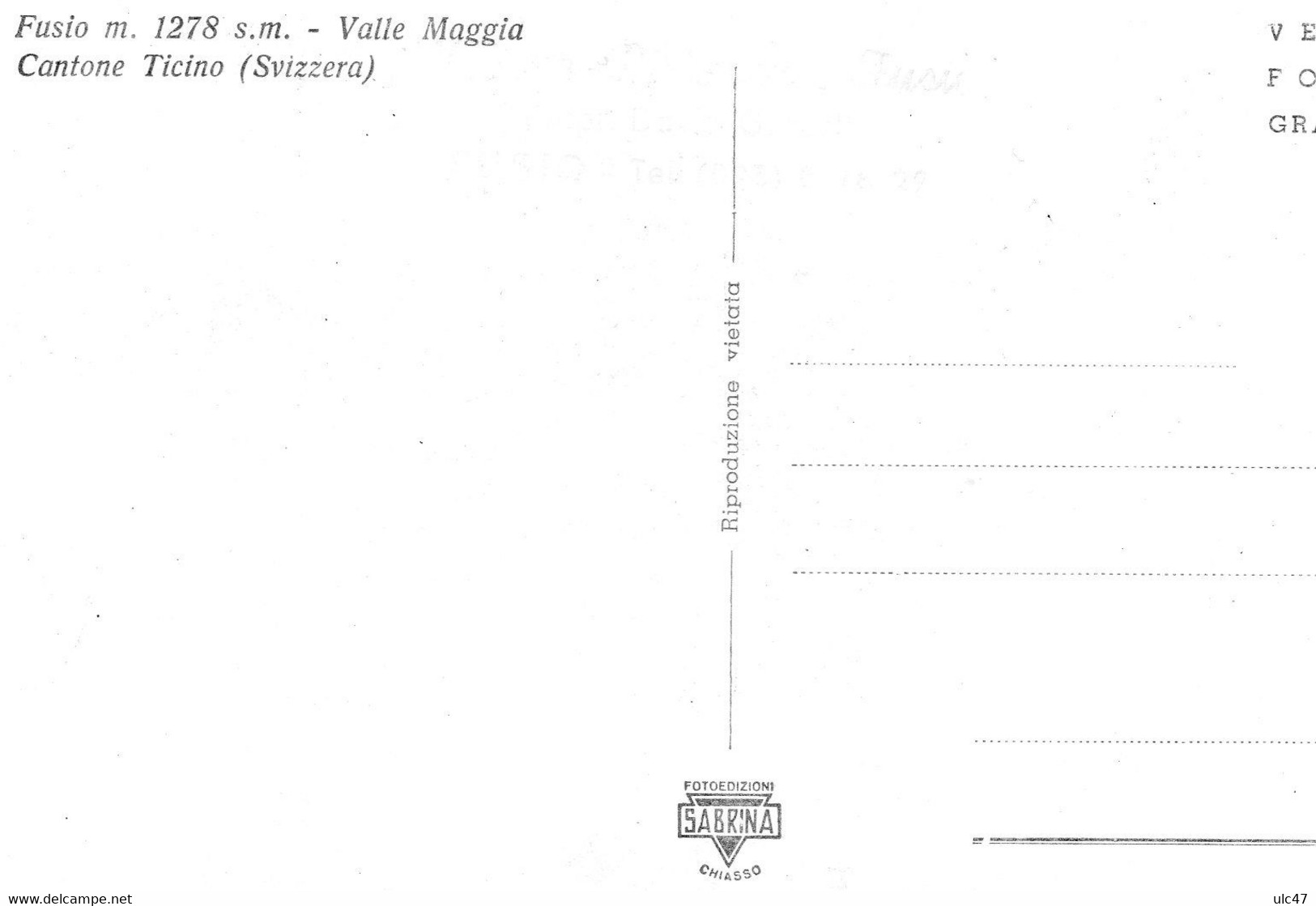 - FUSIO  M. 1278 S.m. - Valle Maggia. Cantone Ticino (Svizzera) - - Fusio