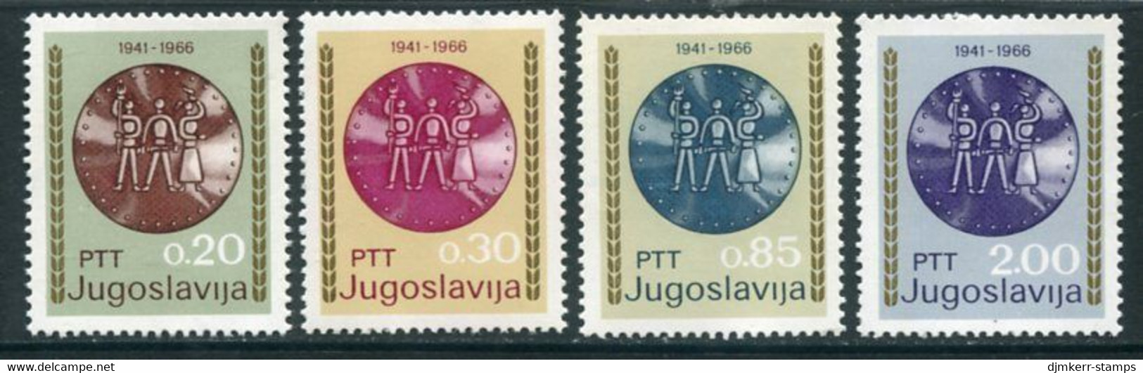 YUGOSLAVIA 1966 Insurrection Anniversary MNH / **.  Michel 1179-82 - Unused Stamps