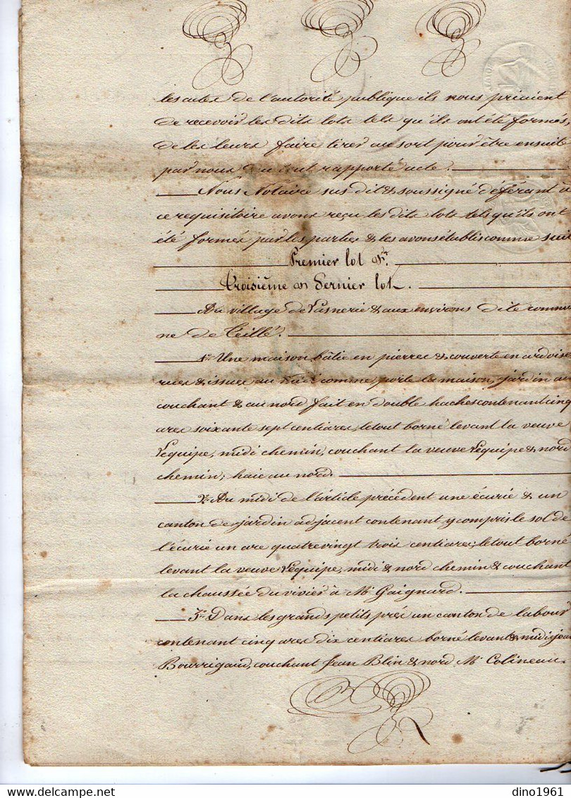 VP18.563 - RIAILLE - Acte De 1841 - Partage Entre Mrs LEQUIPE X DESORMEAUX & BOISSELIER De TEILLE - Manuscrits