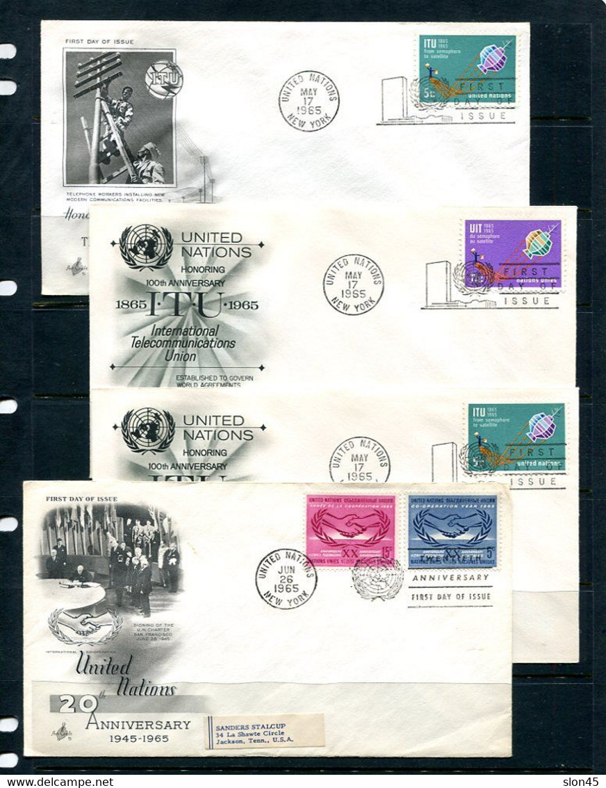 UN Accumulation 1965 19 First Day Of Issue Covers  Used 11872 - Colecciones & Series