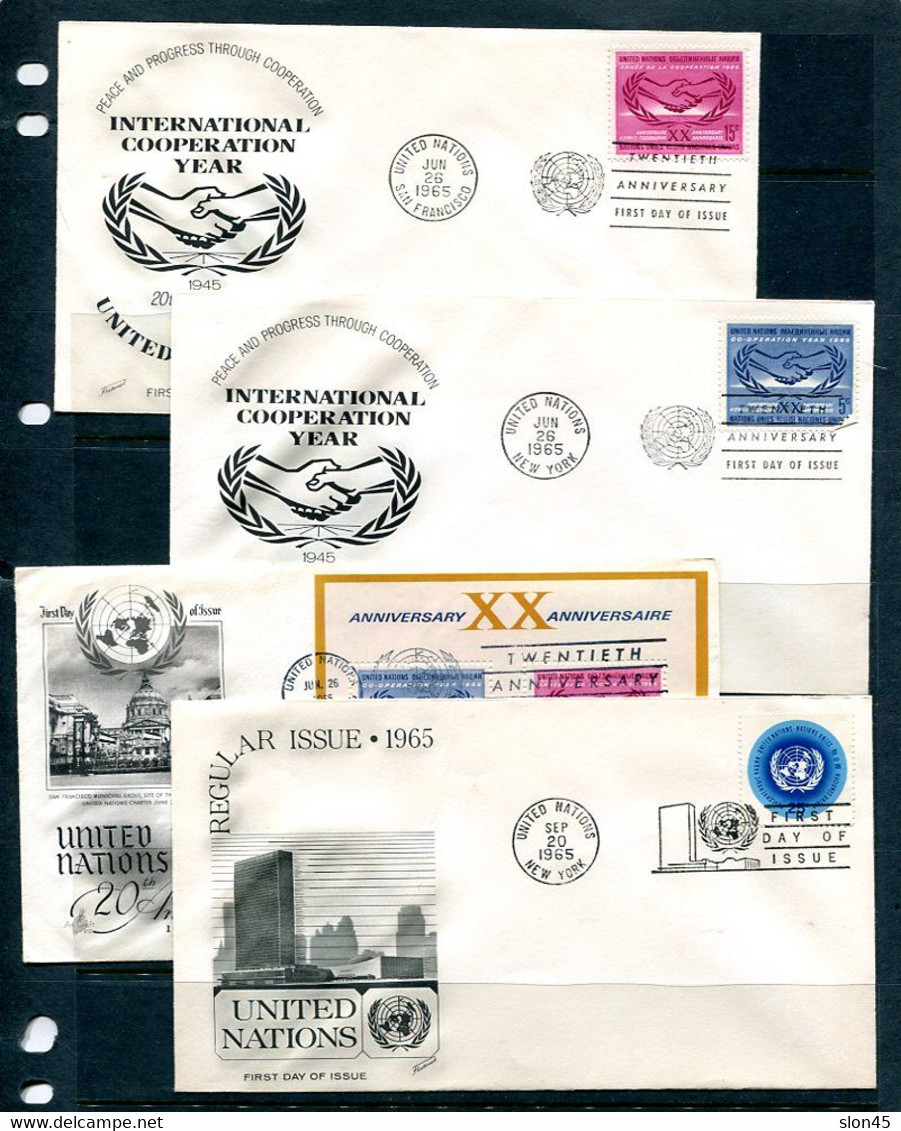 UN Accumulation 1965 19 First Day Of Issue Covers  Used 11872 - Collections, Lots & Séries