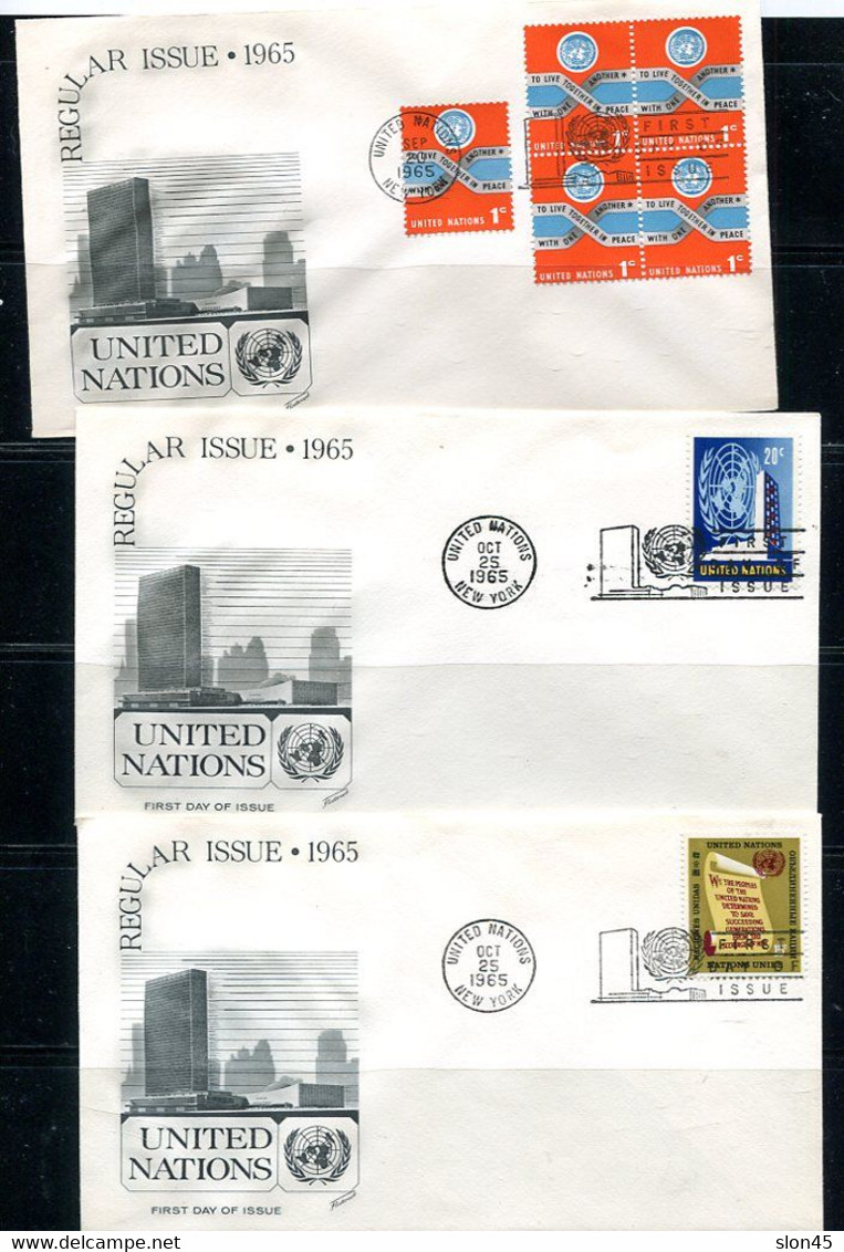 UN Accumulation 1965 19 First Day Of Issue Covers  Used 11872 - Collections, Lots & Séries