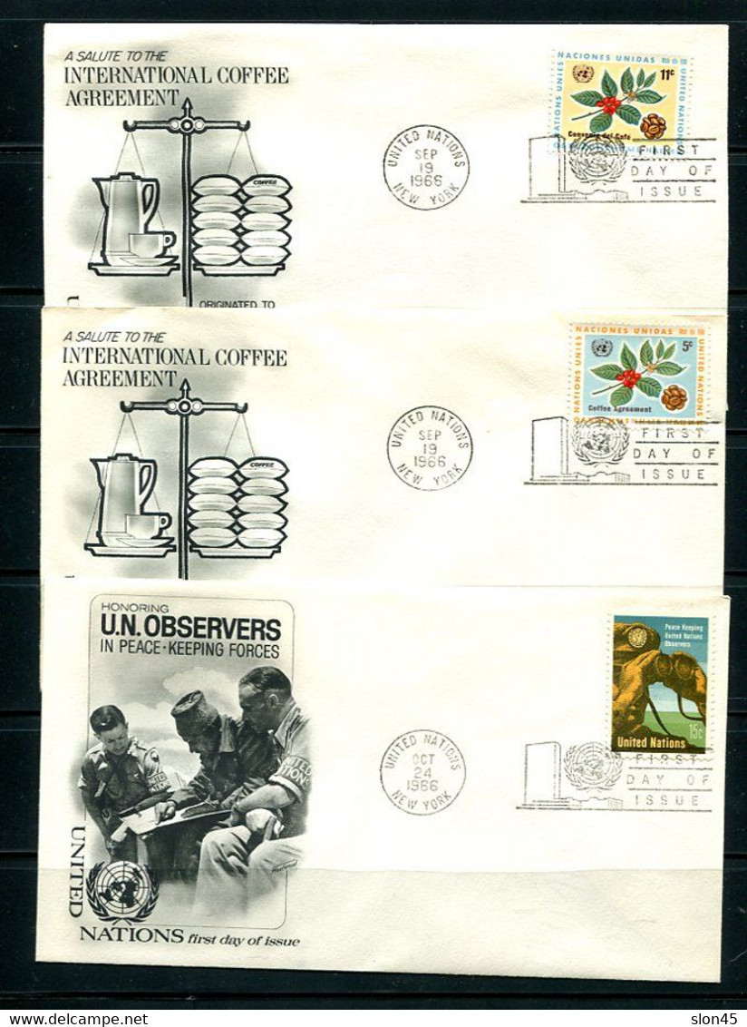 UN Accumulation 1966 12 First Day Of Issue Covers + Postal Card Used 11876 - Verzamelingen & Reeksen