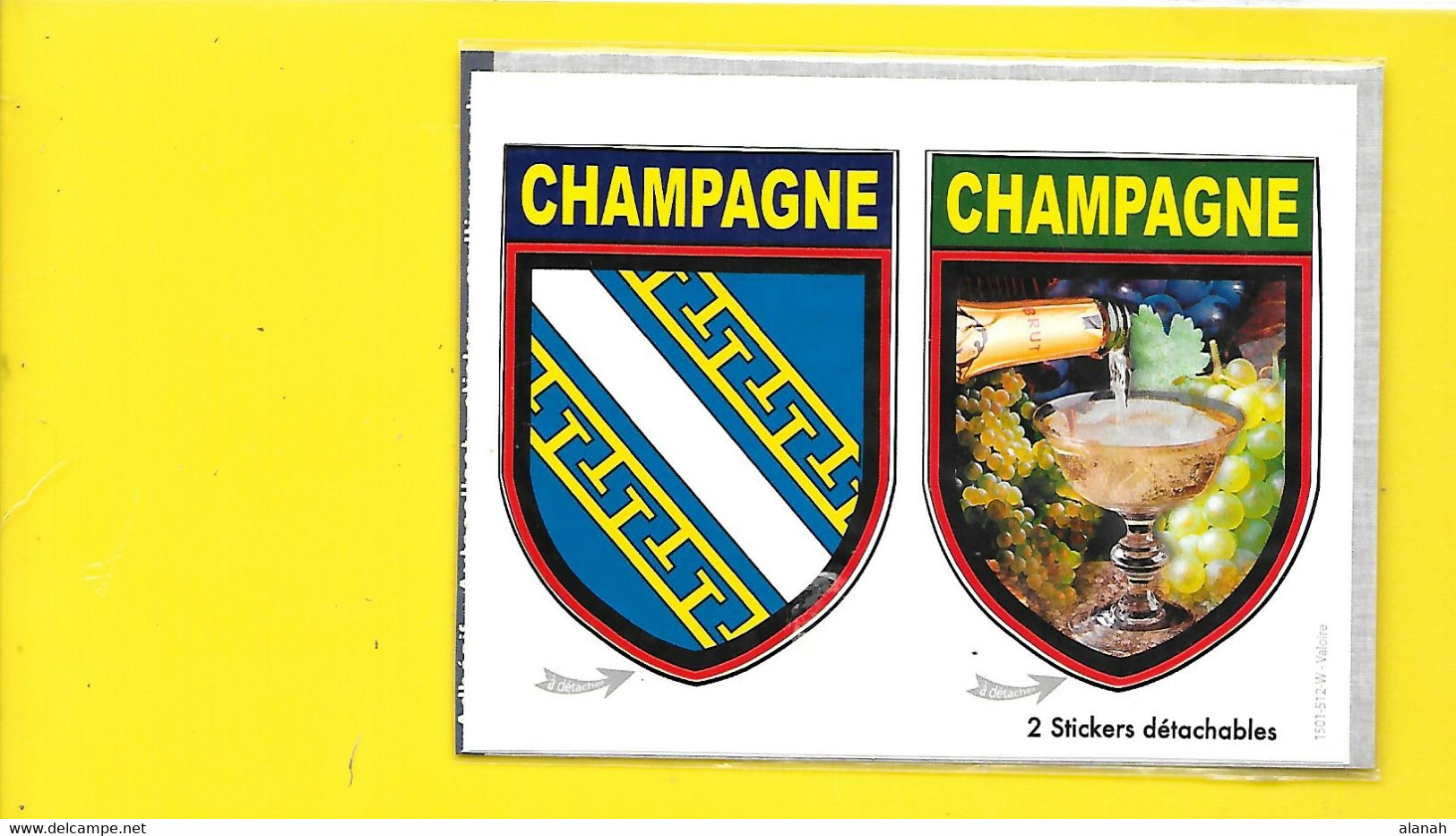 CHAMPAGNE 2 Stickers Autocollant (Valoire-Estel) - Obj. 'Souvenir De'