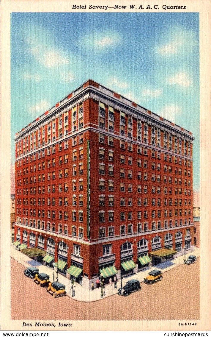 Iowa Des Moines Hotel Savory Now W A A C Quarters Curteich - Des Moines