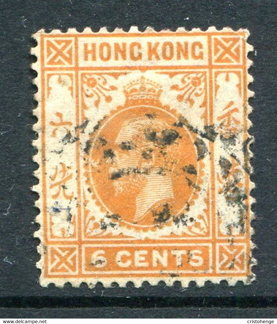 Hong Kong 1912-21 KGV - Wmk. Mult. Crown CA - 6c Orange-brown Used (SG 103a) - Used Stamps