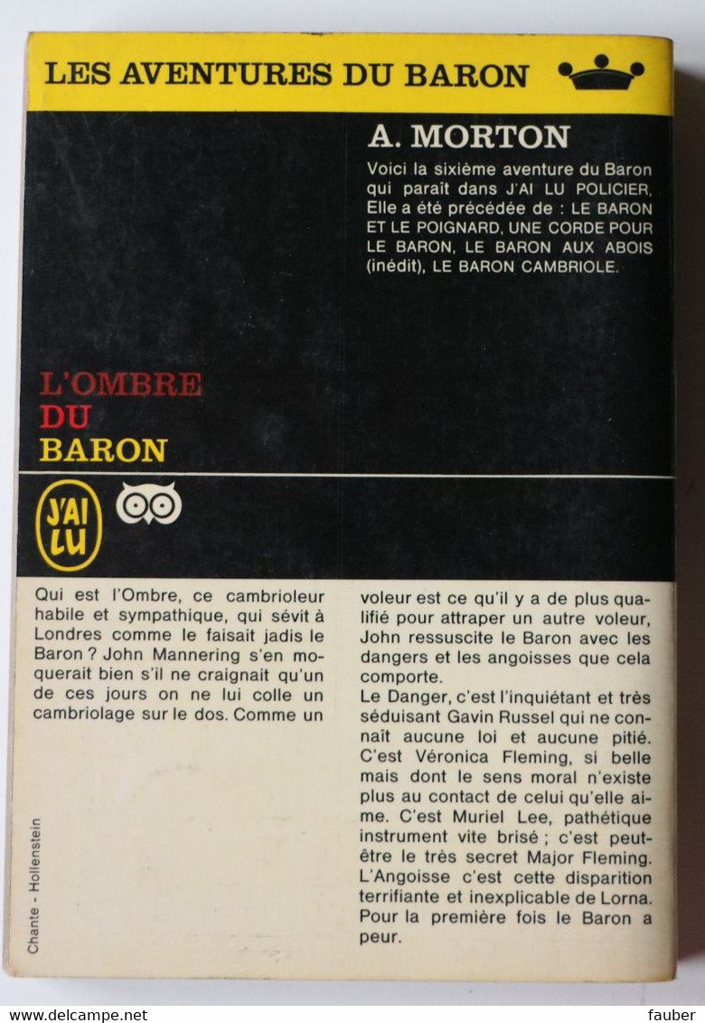 L'ombre Du  Baron  D'Anthony Morton - J'ai Lu