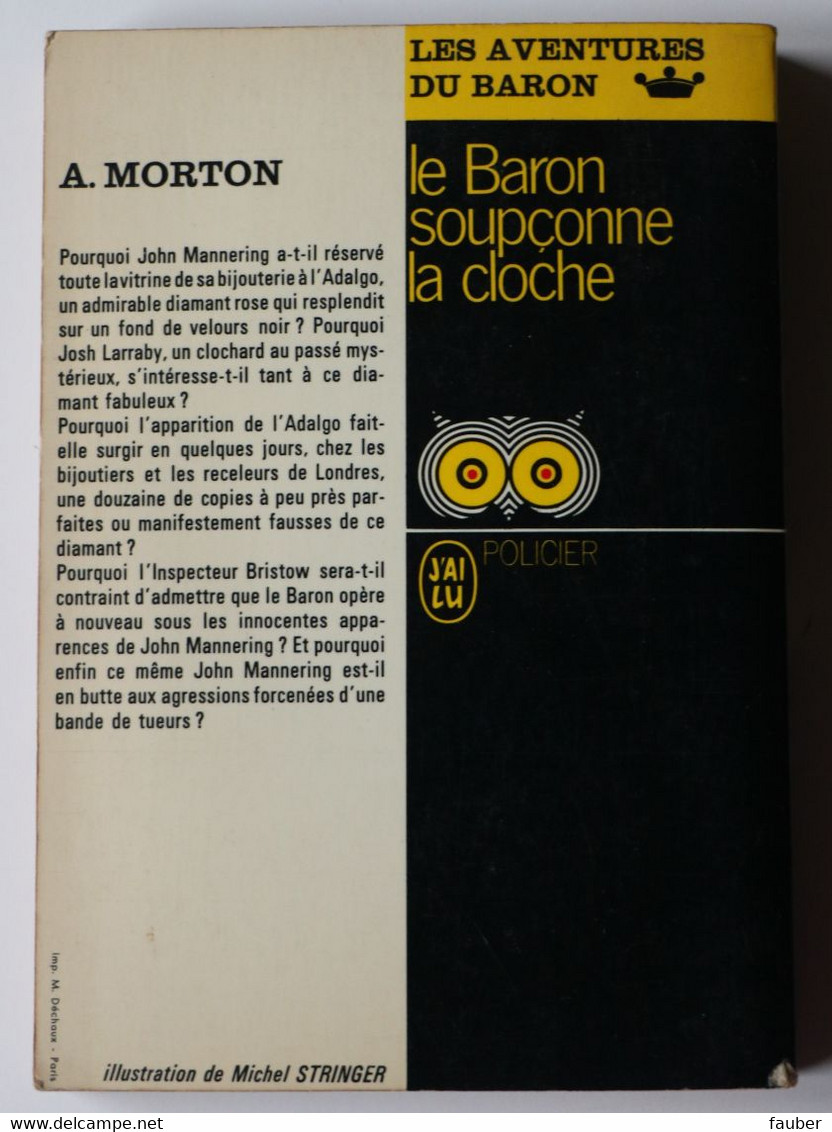 Le  Baron Soupçonne La Cloche   D'Anthony Morton - J'ai Lu