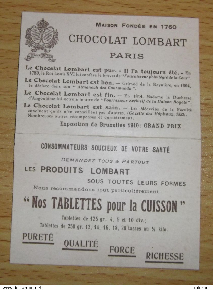 JEU DES DEUX ENFANTS DU CHOCOLAT LOMBART PETIT PUZZLE - Lombart