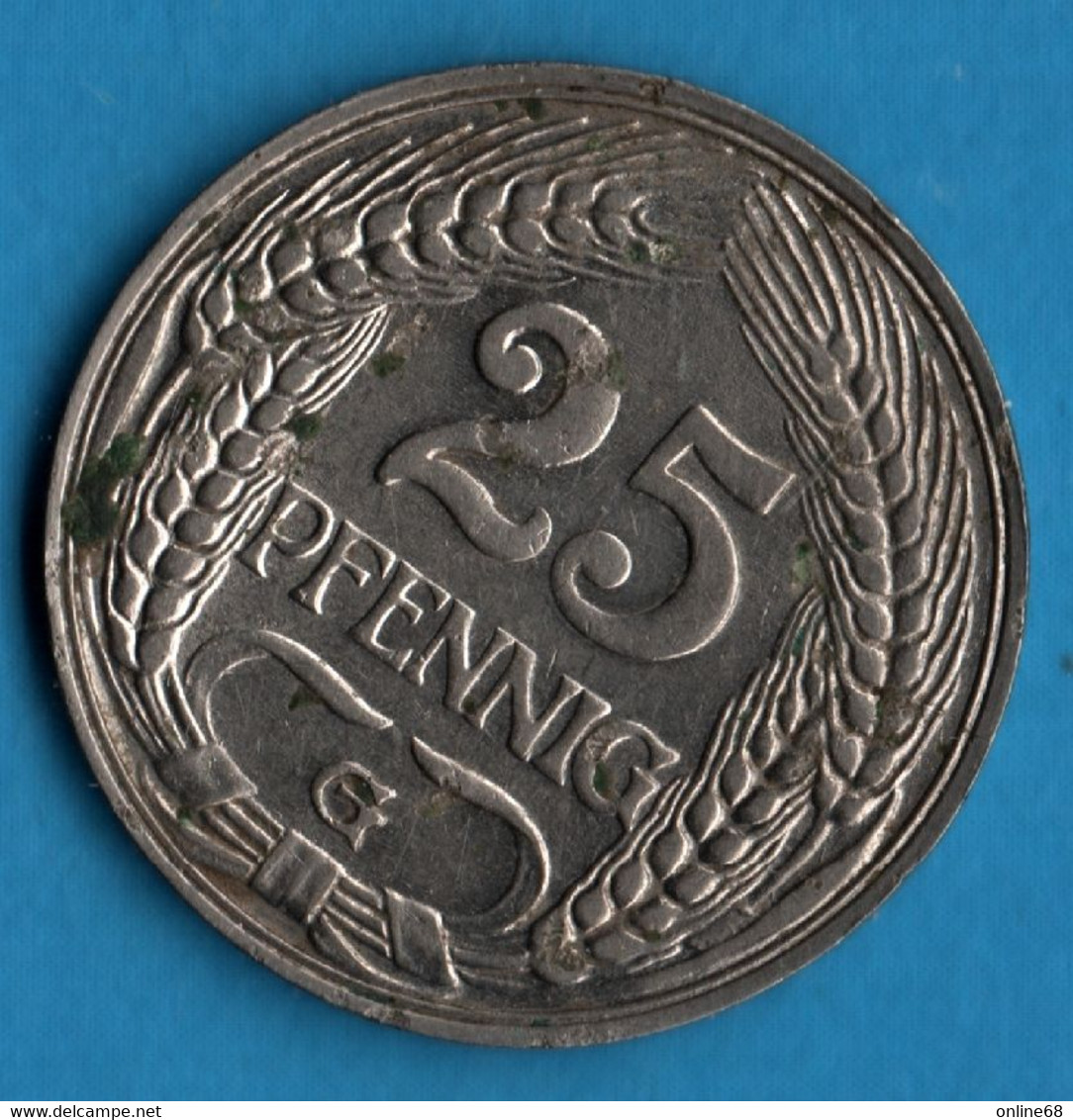 DEUTSCHES REICH 25 PFENNIG 1910 G  KM# 18 Wilhelm II - 25 Pfennig