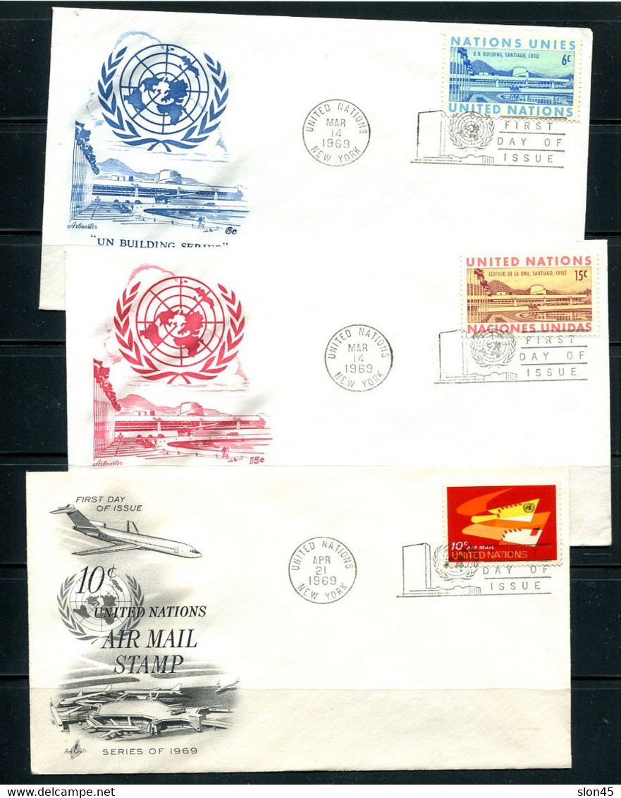 UN 1969 21 First Day of issues Covers  Used 11882