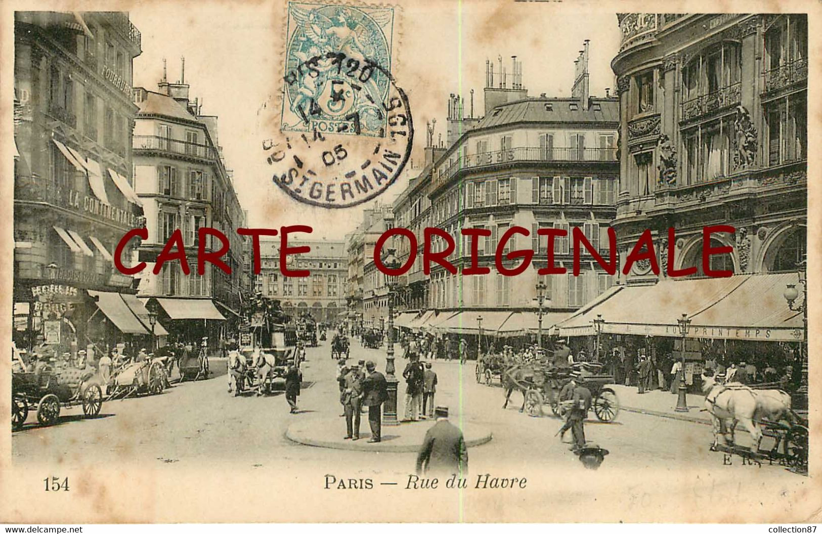 75008 ☺♦♦ PARIS N° 154 E.R.P. < RUE Du HAVRE - Arrondissement: 08