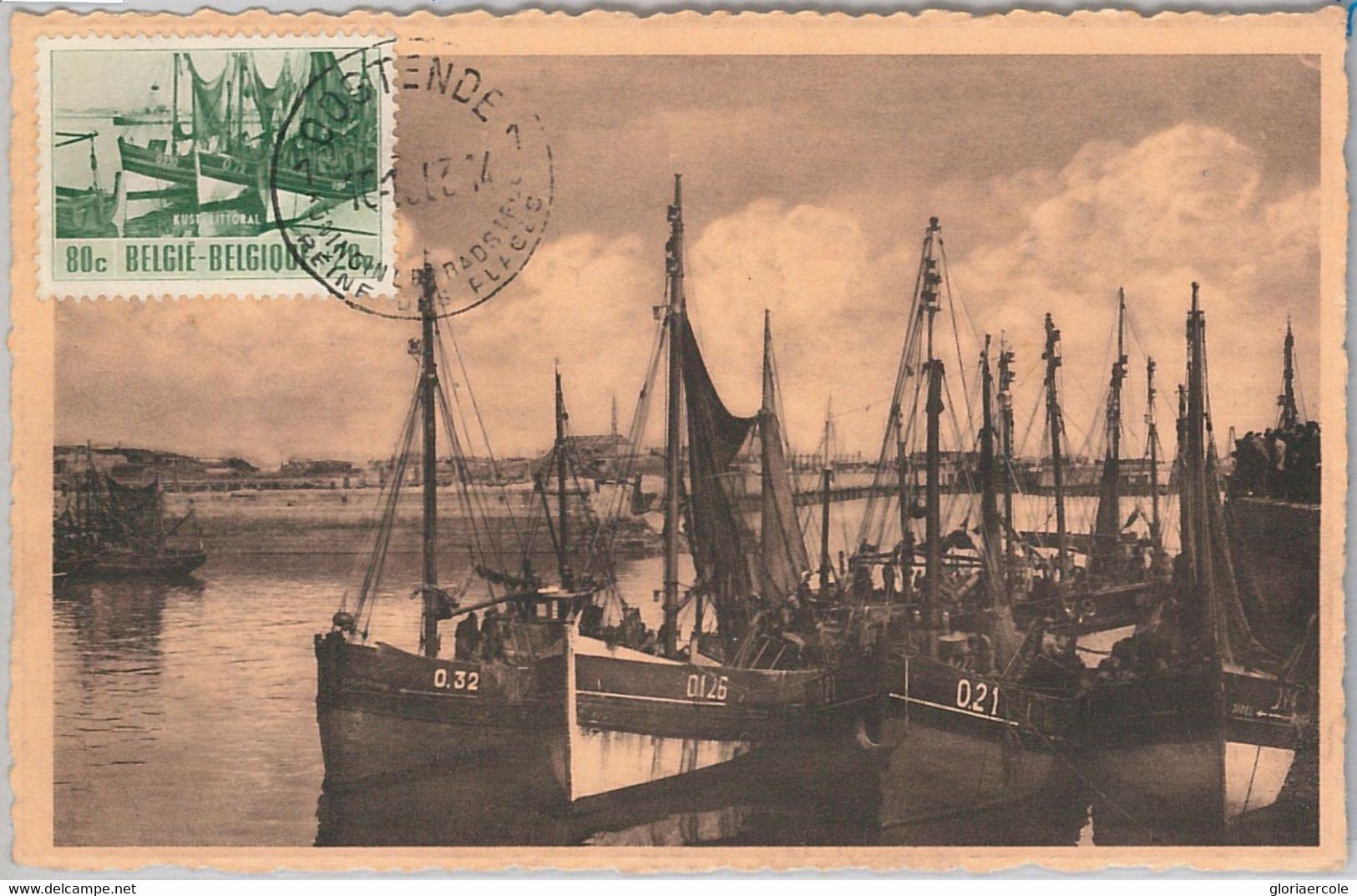 57046 - BELGIUM - POSTAL HISTORY: MAXIMUM CARD 1953 - BOATS - 1951-1960