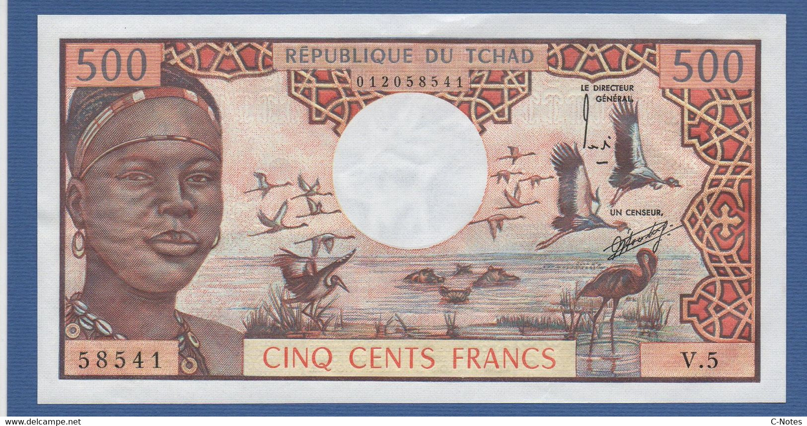 CHAD - P. 2a – 500 Francs ND (1974) AUNC Serie V.5 58541 - Tchad