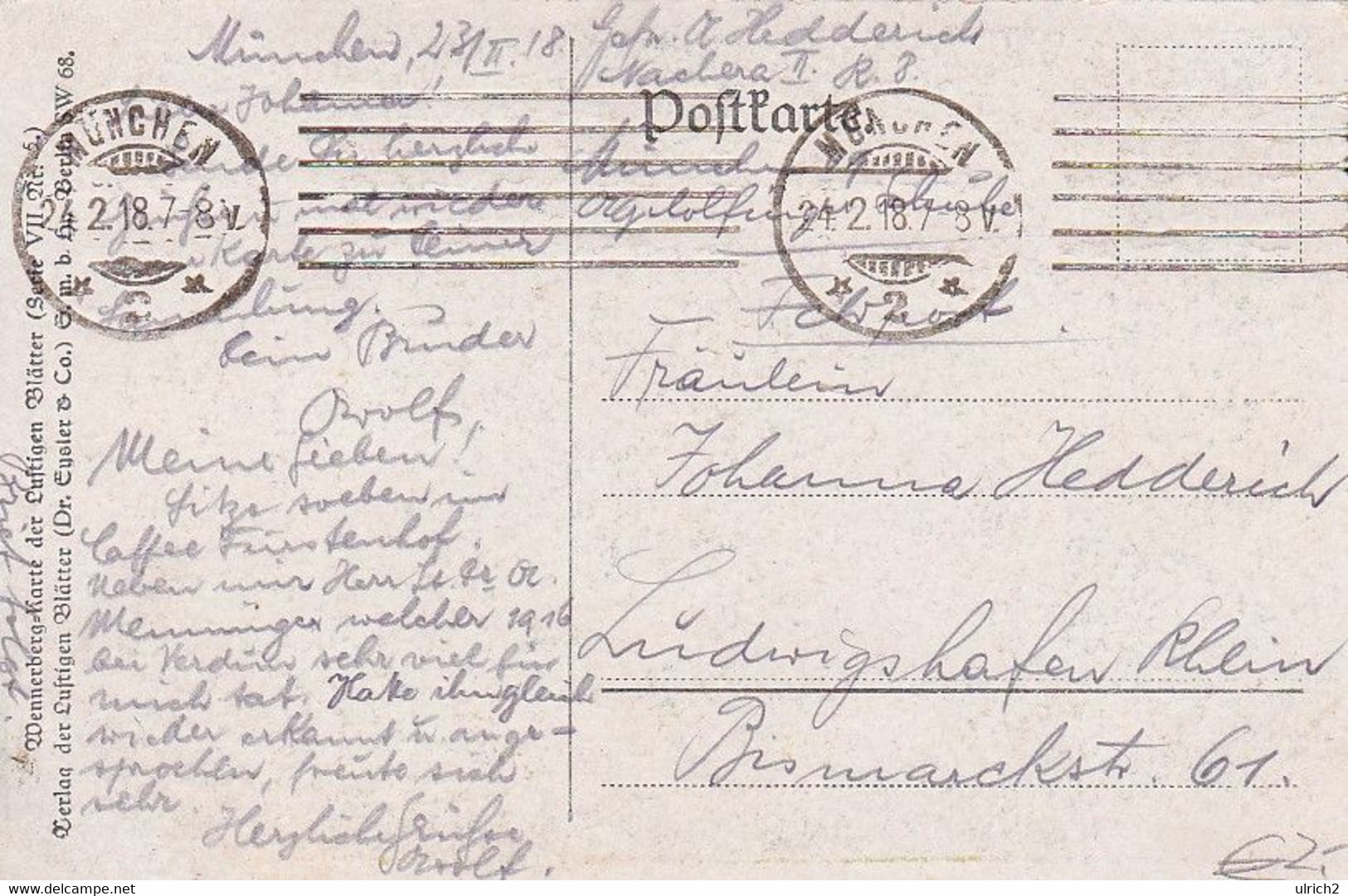 AK Wennerberg - Der Stolz Der Firma - Patriotika -  Feldpost 1918 (58470) - Wennerberg, B.