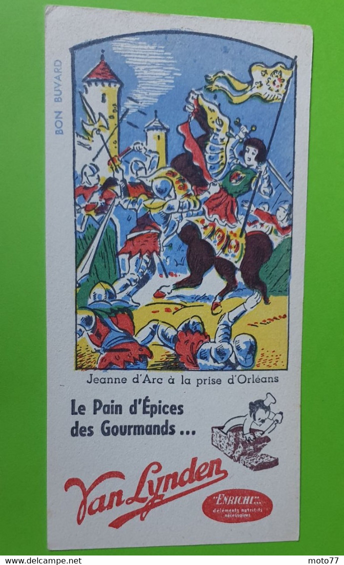 Buvard 220 - Pain D'épices VAN LYNDEN - Jeanne D'Arc - état D'usage : Voir Photos - 10x20 Cm Environ - Année 1960 - Pan De Especias