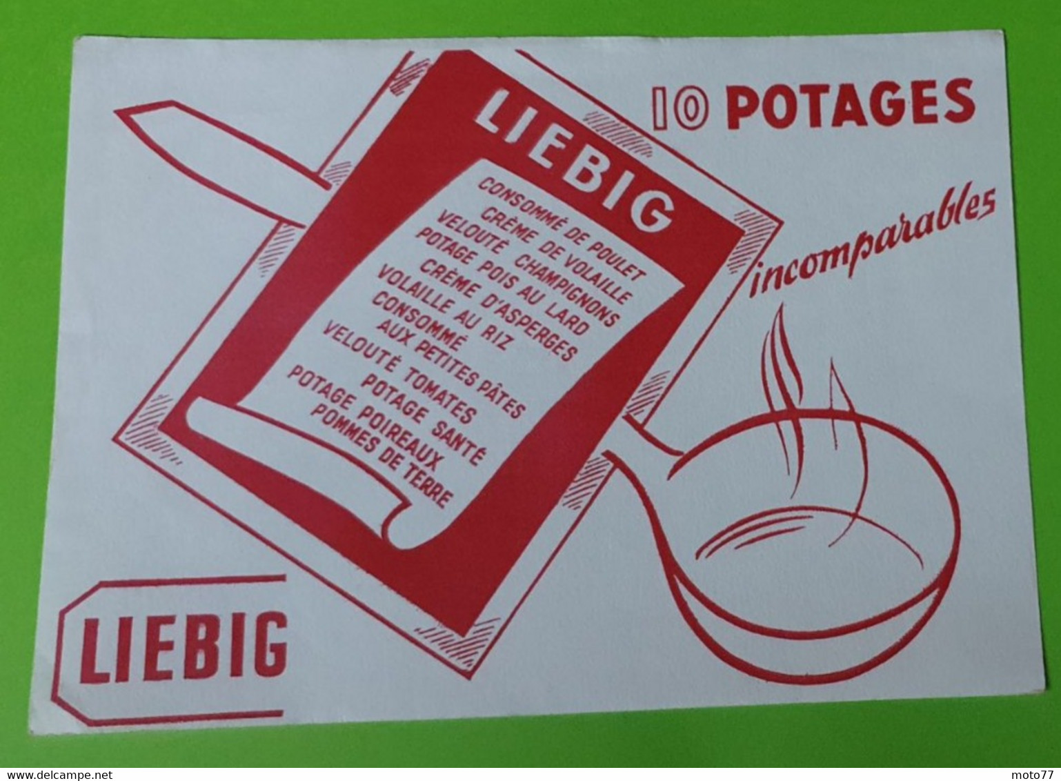 Buvard 222 - Potage LIEBIG - Etat D'usage : Voir Photos - 20x14.5 Environ - Année 1950 - Suppen & Sossen