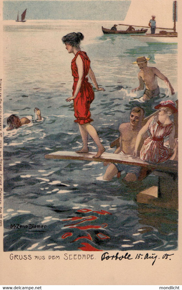 Gruss Aus Dem Seebade. Michael Zeno Diemer, 1905. - Diemer, Zeno