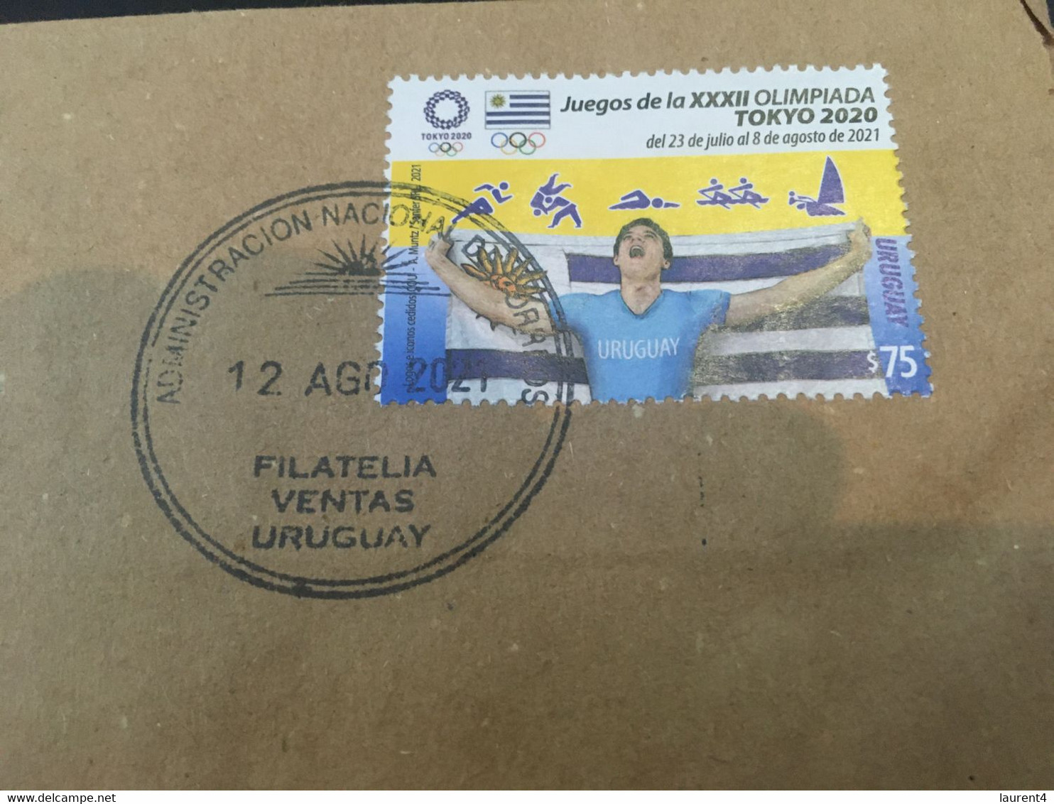 (4 C 2) Cover Posted From Uruguay To France - With 2020 Olympic Games Stamp (no Mail To Australia Due To COVID-19) - Eté 2020 : Tokyo